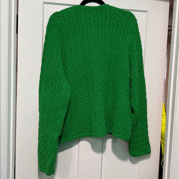 J. Crew Green Odette cable-knit lady jacket Sweater, size XL - Picture 3 of 6
